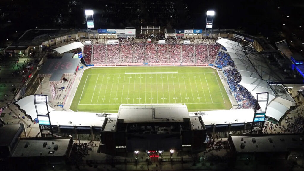 A bleachers view of the Toyota Stadium during a FC Dallas game.